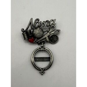 Vintage Nana Sewing Brooch Silver Tone – Sentimental Novelty Pin
